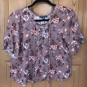Floral Tie-up Blouse